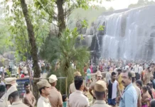 திற்பரப்பு: குமரி எஸ் பி அருவியில் திடீர் ஆய்வு