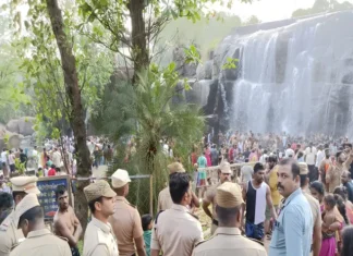 திற்பரப்பு: குமரி எஸ் பி அருவியில் திடீர் ஆய்வு