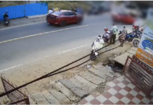 குமரியில் அரசு பேருந்து மீது இரு சக்கர வாகனம் மோதி விபத்து.