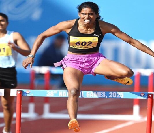 தேசிய விளையாட்டு போட்டி: தங்கம் வென்றார் வித்யா ராம்ராஜ்