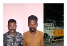 நித்திரவிளை: கடல் மணல் திருட்டு டெம்போவுடன் 2 பேர் கைது