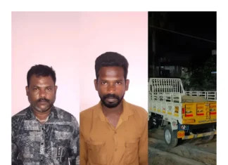 நித்திரவிளை: கடல் மணல் திருட்டு டெம்போவுடன் 2 பேர் கைது