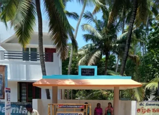 மண்டைக்காடு: பயணிகள் நிழற்குடையில் பாஜ வர்ணம் பூசியதாக புகார்