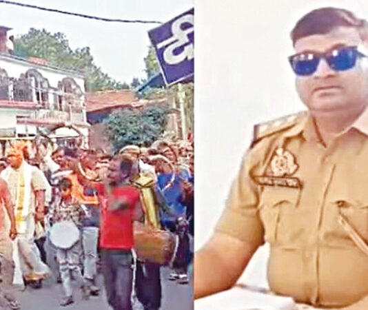 உ.பி-யில் பொதுமக்களுக்கு ஏராளமான உதவிகளை செய்ததால் நூற்றுக்கணக்கானோர் திரண்டு காவல் அதிகாரிக்கு பிரியாவிடை