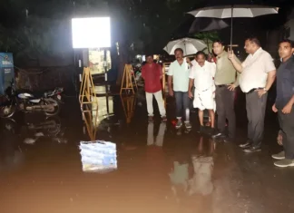 நாகர்கோவிலில் கொட்டும் மழையில் மேயர் ஆய்வு