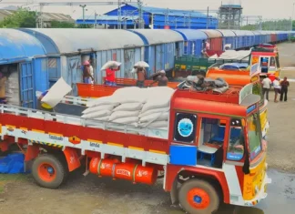 2500 டன் ரேஷன் அரிசி சரக்கு ரயில் மூலம் நாகர்கோவில் வருகை