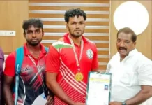 நாகர்கோவில்: மேயரிடம் வாழ்த்து பெற்ற மல்யுத்த வீரர்