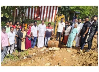 அதங்கோடு: 4 வழி சாலை இணைப்பு பணியை எம். எல். ஏ துவக்கினார்