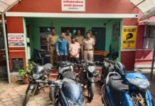 களியக்காவிளை: மோட்டார் சைக்கிள் திருடர்கள் 4 பேர் கைது