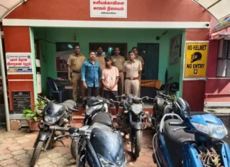 களியக்காவிளை: மோட்டார் சைக்கிள் திருடர்கள் 4 பேர் கைது