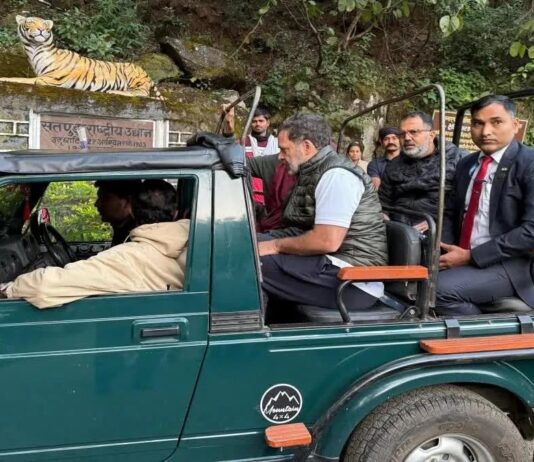 ம.பி. சரணாலயத்தில் சபாரி சென்ற ராகுல் காந்தி