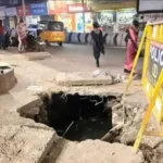 நாகர்கோவிலில் கழிவுநீர் ஓடையின் மேல்பகுதி உடைந்து சேதம்.