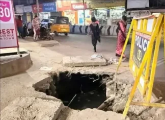 நாகர்கோவிலில் கழிவுநீர் ஓடையின் மேல்பகுதி உடைந்து சேதம்.