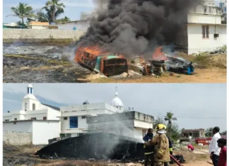 குமரி: குப்பைகளுக்கு வைத்த தீயில் 4 படகுகள் எரிந்து நாசம்