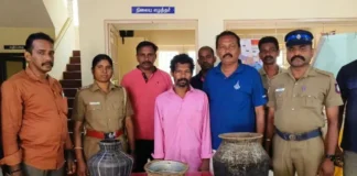 தக்கலை: சாராய ஊறல் பறிமுதல்; ஒருவர் கைது