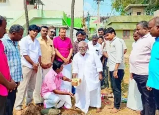 கால்வாய் தடுப்பு சுவர் பணிகளை தொடங்கி வைத்தார் எம். எல். ஏ