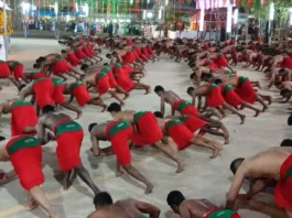 கொல்லங்கோடு: கோவில் தூக்க நமஸ்காரம் நிகழ்ச்சி துவக்கம்