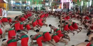 கொல்லங்கோடு: கோவில் தூக்க நமஸ்காரம் நிகழ்ச்சி துவக்கம்