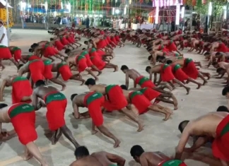 கொல்லங்கோடு: கோவில் தூக்க நமஸ்காரம் நிகழ்ச்சி துவக்கம்