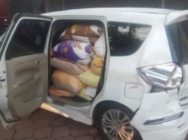 குமரி: 2 டன் ரேசன் அரிசியை போலீசார் காருடன் பறிமுதல்