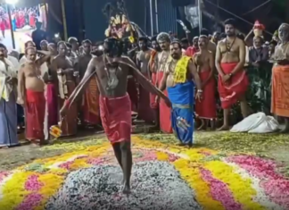 குமரி: குரியன்விளை பத்ரகாளி கோவிலில் தீ மிதி விழா
