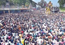 கூவாகம் கூத்தாண்டவர் கோயிலில் பெருந்தேரோட்டம் அரவான் களப்பலி காண திருநங்கைகள் வழிபாடு