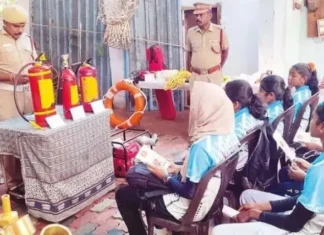 நாகர்கோவிலில் தீ பாதுகாப்பு விழிப்புணர்வு பயிற்சி
