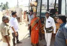 நாகர்கோவில் பாலம் விரிவாக்க பணி மேயர் ஆய்வு