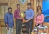 குமரி: தேசிய போட்டியில் மாணவர் 2-ம் இடம்; கலெக்டர் பராட்டு