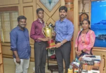 குமரி: தேசிய போட்டியில் மாணவர் 2-ம் இடம்; கலெக்டர் பராட்டு