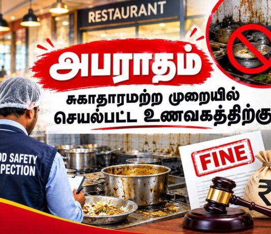 நாகர்கோவில்: சுகாதாரமற்ற முறையில் செயல்பட்ட உணவகத்திற்கு ரூ.10 ஆயிரம் அபராதம்