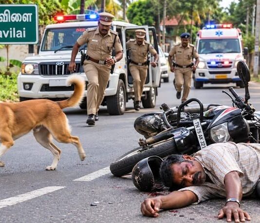 நாகர்கோவில் பகுதியில் பைக்கின் குறுக்கே பாய்ந்த தெரு நாய் அநியாயமாக போன தொழிலாளியின் உயிர் நாகர்கோவில் அருகே தெரு நாய் குறுக்கே வந்ததால் பைக்கில் இருந்து தவறி விழுந்து உயிரிழந்த தொழிலாளி முருகேசன்