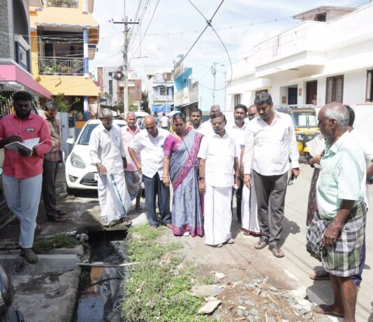 நாகர்கோவில் வாத்தியார் விளை பகுதியில் நாகர்கோவில் சட்டமன்ற உறுப்பினர் எஸ். ஆஸ்டின், மாநகராட்சி அதிகாரிகளுடன் நேரில்ஆய்வு!